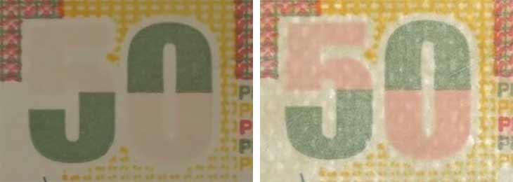 función de seguridad de alineación de números billetes peruanos