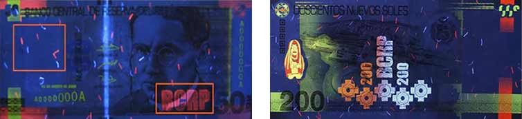 características fluorescentes billetes peruanos